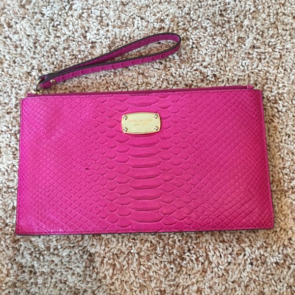 michael kors pink snakeskin bag